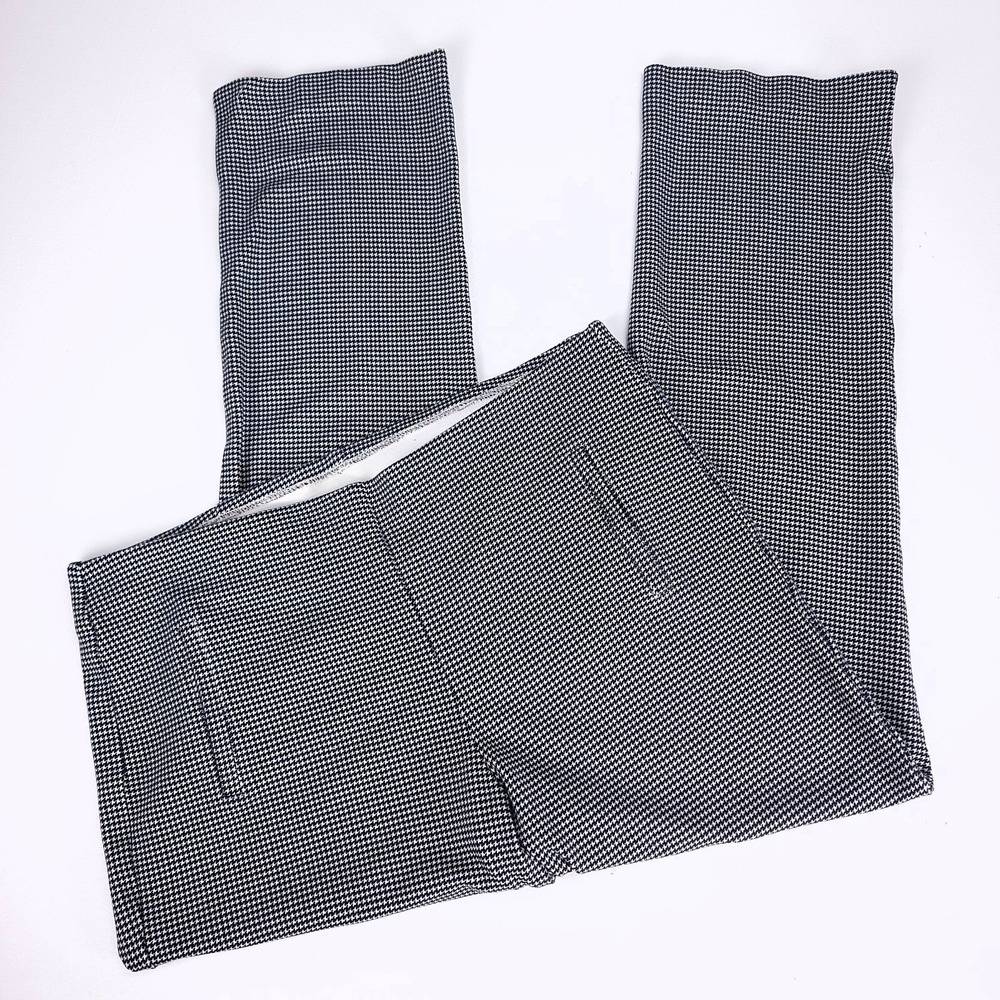 Chicos Brigitte So Slimming Houndstooth Pants Navy White Size 2.5 XL Stretch